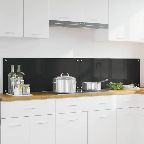 vidaXL Protection de cuisine Noir 100 x 40 x 0.8 cm verre trempé
