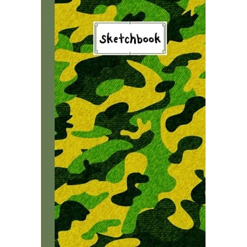 Sketchbook: Camouflage Green Sketchbook, Blank White Pages For Painting, Drawing, Writing, Sketching And Doodling, 120 Pages, Size 6" X 9" By Hannes Greiner