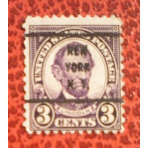 Timbre Préoblitéré - Lincoln - New York - Etats Unis - Usa