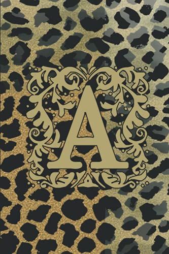 A : A Monogram Notebook | A Initial Journal | Monogrammed Journals | Army Green Leopard Print: Journal (6 X 9 In, 110 Pages, Lined Paper) - | Leopard Print Monogrammed / Journals Notebook )