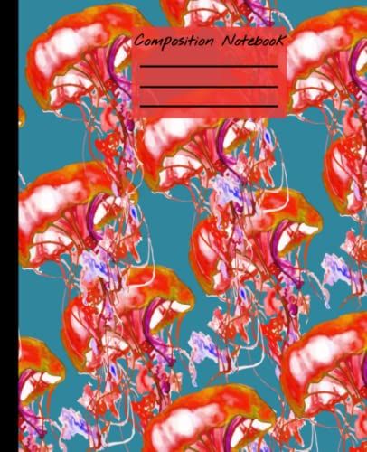 Composition Notebook Jellyfish: 7.5 X 9.25 Wide Ruled 110 Pages