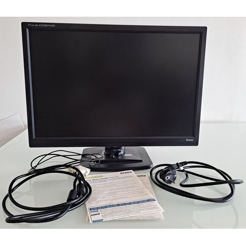 Moniteur iiyama 22 '' / 56 cm ProLite E2280WSD Rétroéclairage LED Résolution native 1680 x 1050 (1.8 megapixel) Ratio d'aspect 16:10