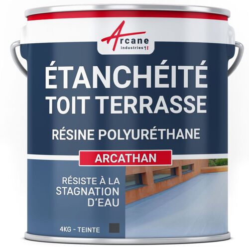 Étanchéité toit terrasse, toit plat Arcathan : Résine étanchéité Ardoise 4 kg