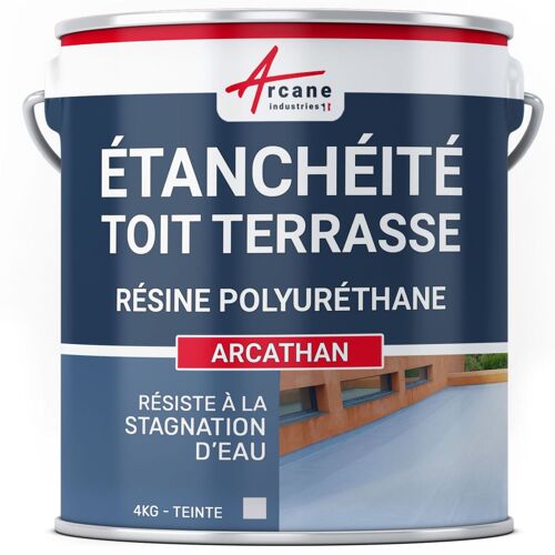Étanchéité toit terrasse, toit plat Arcathan : Résine étanchéité Gris 4 kg