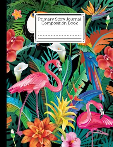 Primary Story Journal Composition Book: Premium Flamingo Primary Composition Notebook Grade Level K-2 Draw And Write, Design By Valerie Fitzgerald, Size 8.5" X 11", 120 Pages