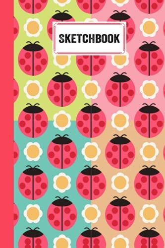 Sketchbook: Ladybug Sketchbook, Blank White Pages For Painting, Drawing, Writing, Sketching And Doodling, 120 Pages, Size 6" X 9" By Ludmilla Janssen