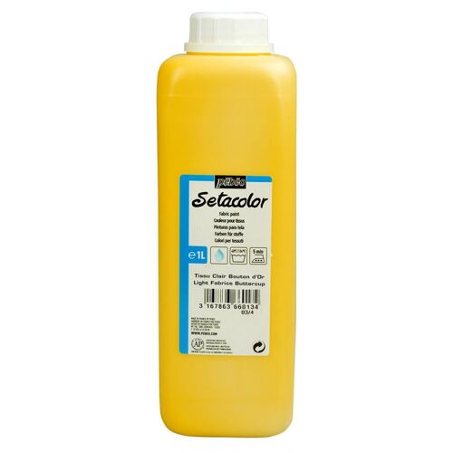 Pébéo Flacon 1 Litre Peinture Setacolor Pour Tissus Clairs Bouton D'or