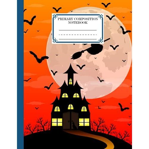 Primary Composition Notebook: Primary Composition Notebook Halloween Patty Primary Story Journal, Dotted Midline And Picture Space | Grades K-2 | 120 Story Pages, Size 8.5" X 11" By Werner Schmitt