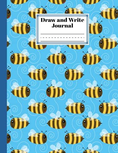 Draw And Write Journal: Grades K-2, Bee Cover Primary Composition Half Page Lined Paper With Drawing Space (8.5" X 11" Notebook) Design By Hilmar Walter