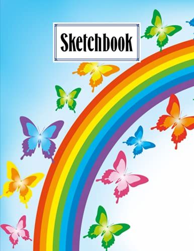 Sketchbook For Kids: Premium Butterflys Cover | Size 8.5" X 11" |Blank White Pages For Painting, Drawing, Writing, Sketching And Doodling By Simone Bach