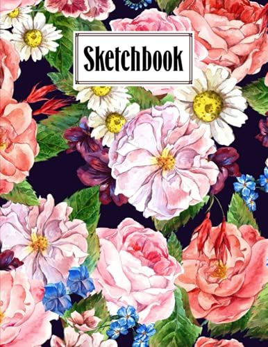 Sketchbook For Kids: Blank White Pages For Painting, Drawing, Writing, Sketching And Doodling, Size 8.5" X 11" | Watercolor Florals Cover By Gotthard Albers