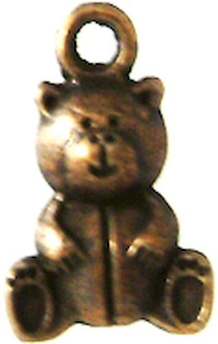 Breloque En Métal Ourson Cuivré (Lot De 10)