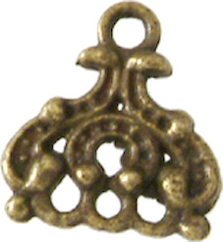 Breloque Pendentif Diviseur Orné 14mm Bronze (10 Pièces)