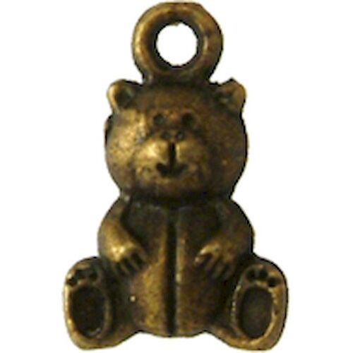Breloque En Métal Ourson Bronze (10 Pièces)