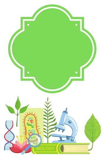 'biology' Design Blank Exercise Book - Name Tag Front Cover - Lined Lesson Pages, 120 Pages - Learning Educational Resource Materials