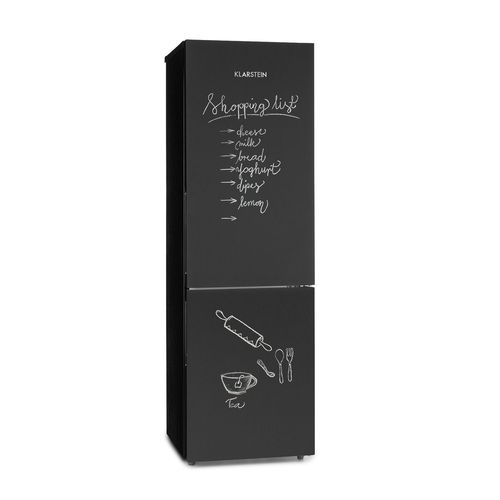 Klarstein Miro XL combiné réfrigérateur congélateur ( 177L + 74L ) - surface ardoise inscriptible - noir