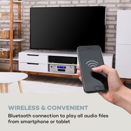 Amplificateur stéréo - Auna AMP 5100 Bluetooth - 2 x 120 W + 3x50 W - RMS - argent