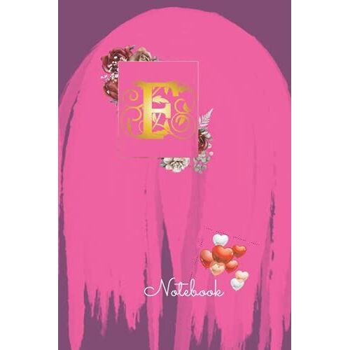 Notebook: Luxury Initial Monogram Letter A Notebook. Gold Floral Design Lined Journal & Diary For Writing & Notes For Kids,Girls And Women 110 Pages , Size 6x9 Inches