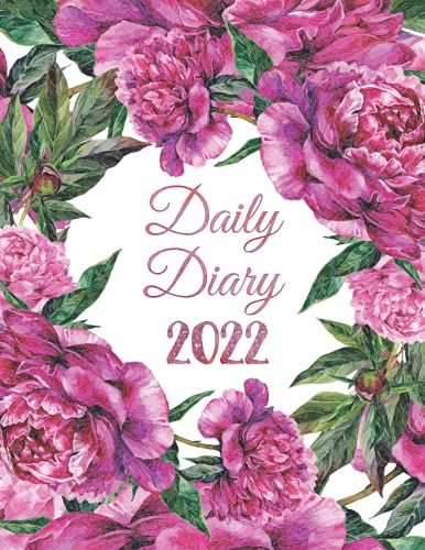 Daily Diary 2022 Large Print And Low Vision: Rustic Pink Flower Cover | Daily Full Page With Lined And Dated Calendar For Visually Impaired 365 Days From January 2022-December 2022 With Day Tabs