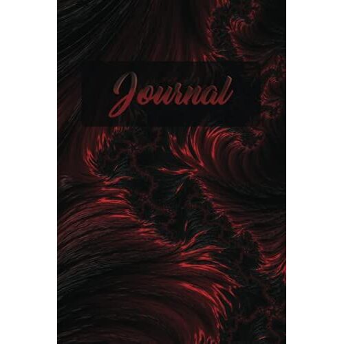 Journal: Blank Lined Journal For Writing: Red And Black Textured Waves Print
