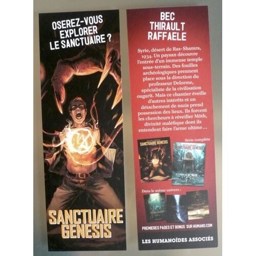 Marque Page Les Humanoïdes Associés "Sanctuaire Genesis, Tome 2" Format: 55x165mm 
