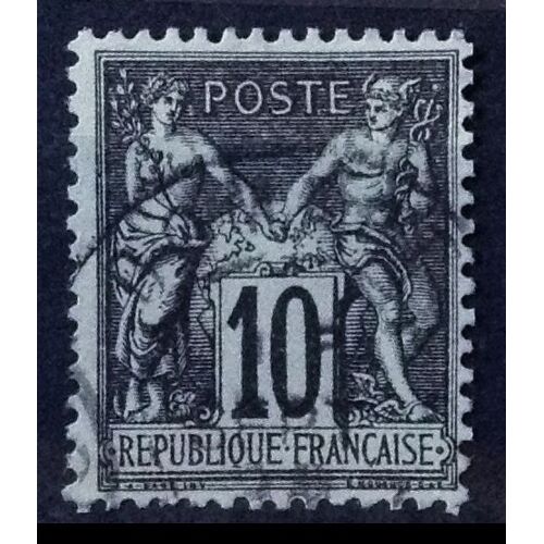 Sage 10c Noir / Lilas (Type Iii = Type I = N Sous B) (Très Joli N° 103) Obl - Cote 3,00 - France Année 1898 - Brn83 - N31798