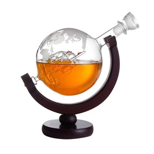 Ensemble De Globe Décanteur À Whisky De 850ml, Pour Liqueur, Bordeaux, Vodka, Distributeur De Verre De Vin, Cadeau De Fête