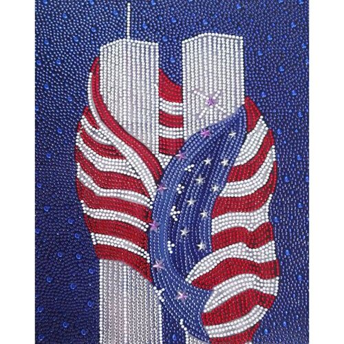 Peinture Diamant Drapeau National En Acrylique, Kit De Mosaïque 5d, Images En Strass, Artisanat Mural Fait À La Main Pour Décoration De Salle De Maison