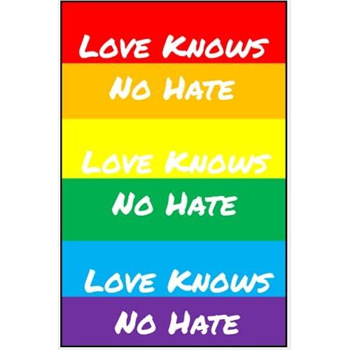 Love Knows No Hate : Blank Lined Journal Notebook: Lgbtq Pride, Gay Pride, Lesbian Pride, Bisexual Pride, Pansexual Pride, Transgender Pride, Writing, Gift