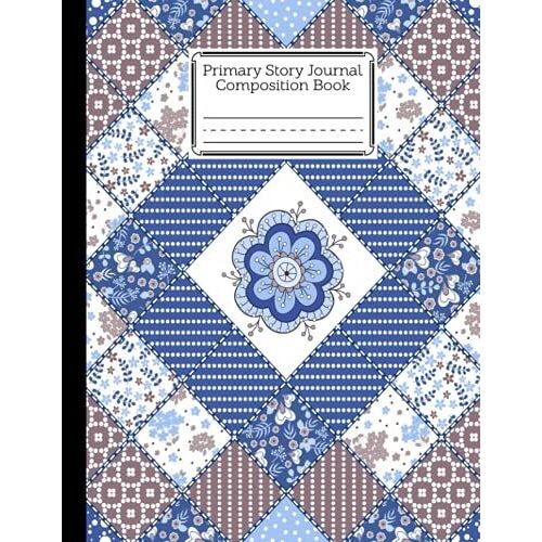 Primary Story Journal Composition Book: Snowflakes Cover | Handwriting Practice Notebook For Kids Boys And Girls, Blank Dotted Lined Notebooks, By Sven Blum, Size 8.5" X 11", 120 Pages