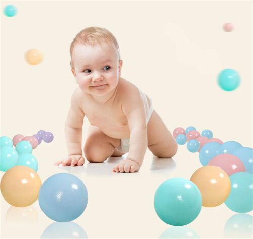 Balles Ronde en Mousse pour Bébé Enfant 100 balles multicolores souples en plastique anti-écrasement， Balles à lancer, faire rouler ，Ocean Ball Macaron Candy Air Ball.