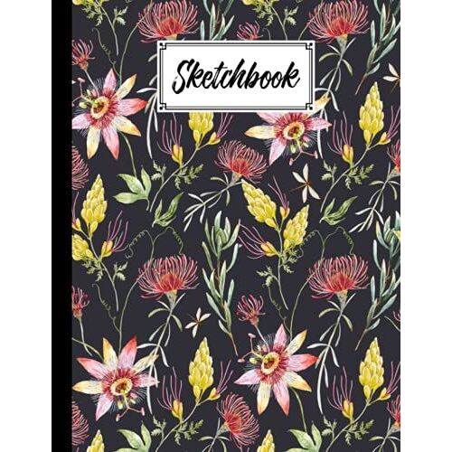 Sketchbook For Kids: Premium Floral Cover | Size 8.5" X 11" |Blank White Pages For Painting, Drawing, Writing, Sketching And Doodling By Marianne Bartsch
