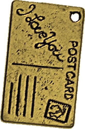 Breloque En Métal Carte Postale Bronze (10 Pièces)