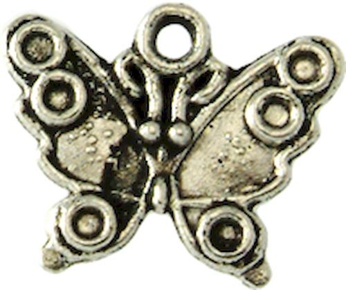 Breloque En Métal Papillon Argenté