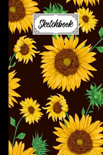 Sketchbook: Blank White Pages For Painting, Drawing, Writing, Sketching And Doodling, 120 Pages, Size 6" X 9" | Sunflowers Watercolor Cover By Manfred Hahn