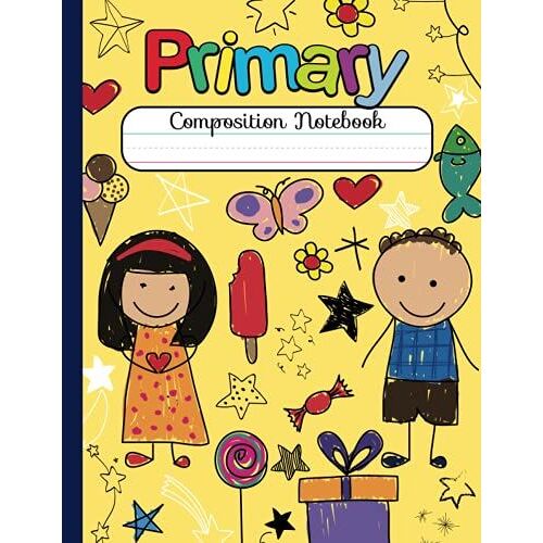 Primary Composition Notebook With Picture Space: Primary Journal K-2nd Grade: Dotted Midline And Picture Space | Blank Journal For Kids Grader | ... Writing Journal (Draw & Write Exercise Books)