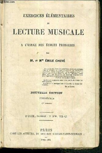 Exercices Elementaires De Lecture Musicale A L'usage Des Ecoles Primaires - Nouvelle Edition