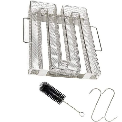 BBQ Générateur de Fumée Professionnel avec Brosse de Nettoyage et Crochet pour Barbecues pour fumage (22,5 x 17,5 x 4,5 cm)