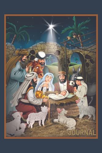 Nativity Writing Journal For Children: Design 4 - On Coming To The House, They Saw The Child With His Mother Mary, And They Bowed Down And Worshiped Him.