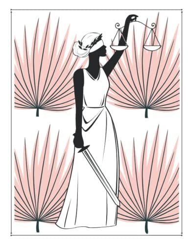 Goddess Of Justice Notebook: Modern Stylized Journal
