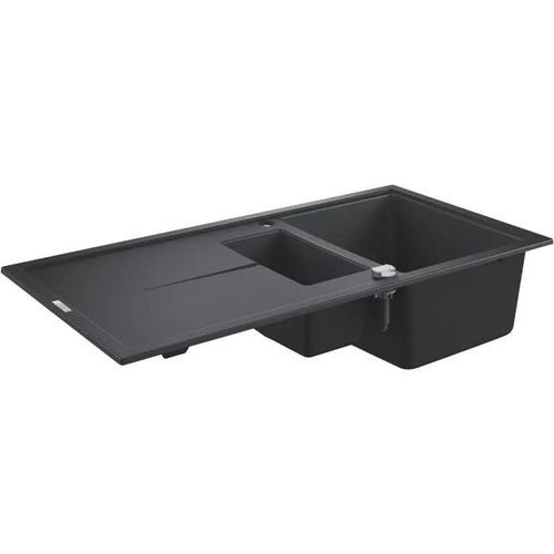 Évier K400 GROHE 31642AP0 1 bac + 1/2 bac + 1 égouttoir - noir granite