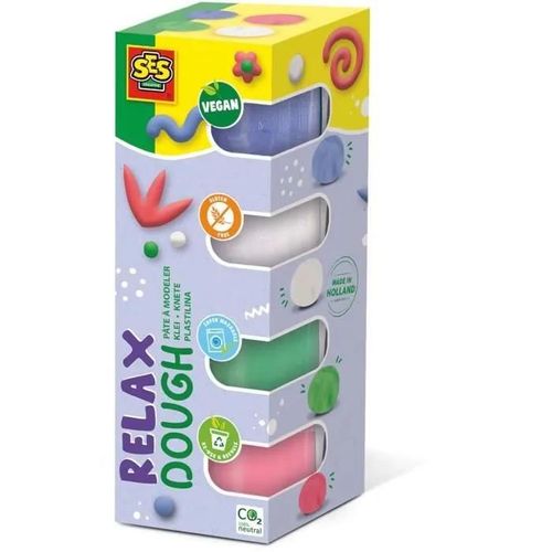 Ses Creative Pâte À Modeler Feel Good - Relax (4x90gr), Pâte À Modeler, Multicolore, Enfant, 4 Pièce(S), Pot En Plastique, 4 Couleurs