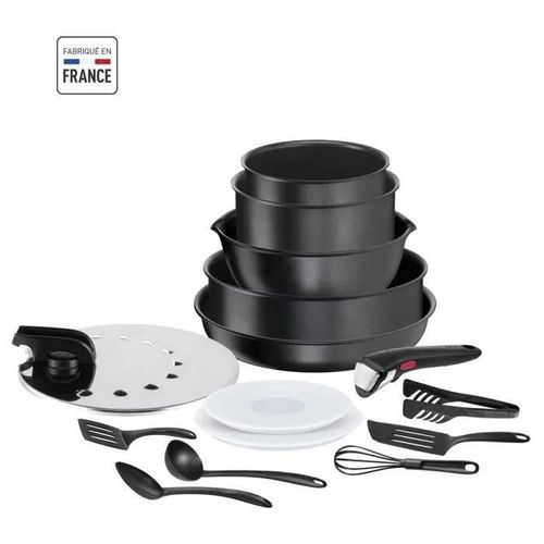 Tefal Ingenio Batterie De Cuisine 15 Pcs, Induction, Revetement Antiadhésif, Cuisson Saine, Fabriqué En France, Daily Chef L76