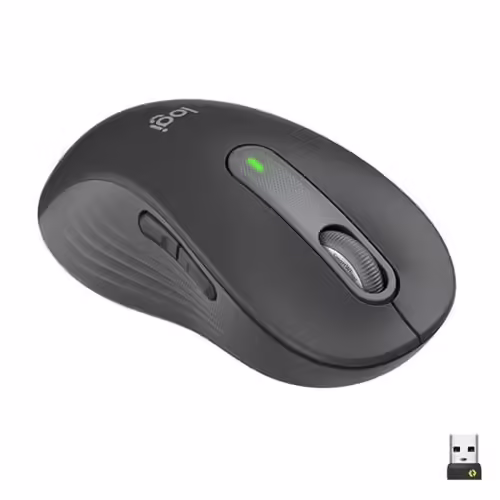 Logitech Signature M650 L LEFT - Souris - grande taille - pour gauchers - optique - 5 boutons - sans fil - 2.4 GHz, Bluetooth - récepteur USB Logitech Logi Bolt - graphite