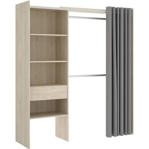 Dressing Extensible Laurent - L.110/160 Cm - Coloris : Chêne Et Gris