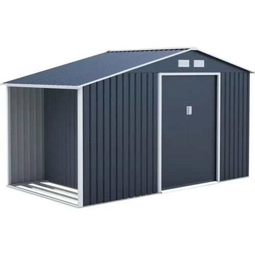 Abri De Jardin En Acier 6,53 M² - Abris Buches Avec Kit D'ancrage Inclus - Gris Anthracite