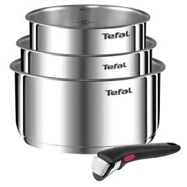 Tefal Ingenio Lot de 3 casseroles 16/18/20 cm + poignée amovible, Induction, Revêtement antiadhésif, Empilable, Compatible lave-vaisselle, Fabriqué en France, Natural On L7669253 | Votre wishlist sur