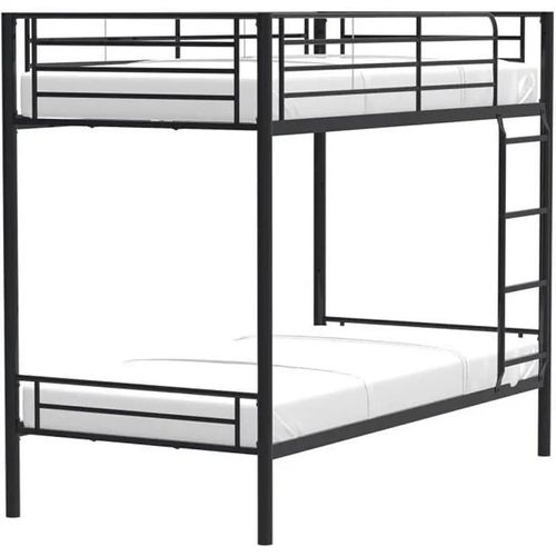 Lits Superposés Séparables 2 X 90 X 190 Cm En Métal - Noir - Sommiers Inclus - Alice