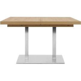 Orlando Table A Manger A Rallonge - Style Contemporain - Laqué Blanc Et Noir - L 120-200 X P 80 X H 75 Cm