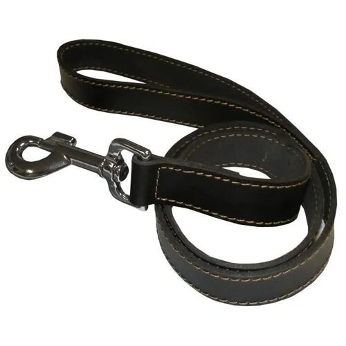 Yago Laisse Longue En Cuir - 1,20 M - Noir - Pour Chien